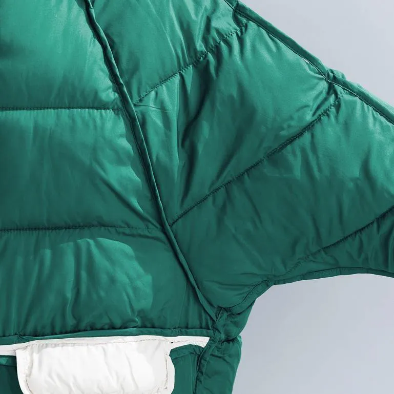 2018 quality green cotton jacket plus size clothing hooded drawstring thick pockets zippered cotton jackets