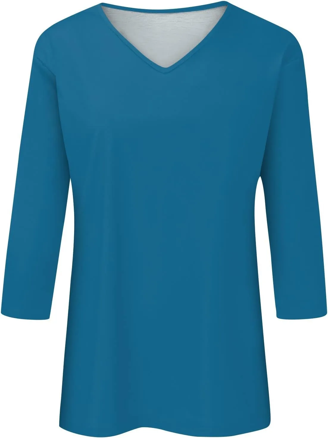 3/4 Sleeve Tops for Women,Casual Summer T Shirts Trendy V Neck Lightweight Soft Plain Tee Loose Fit Tunic Blouse