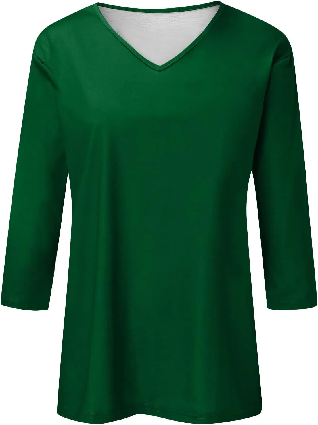 3/4 Sleeve Tops for Women,Casual Summer T Shirts Trendy V Neck Lightweight Soft Plain Tee Loose Fit Tunic Blouse