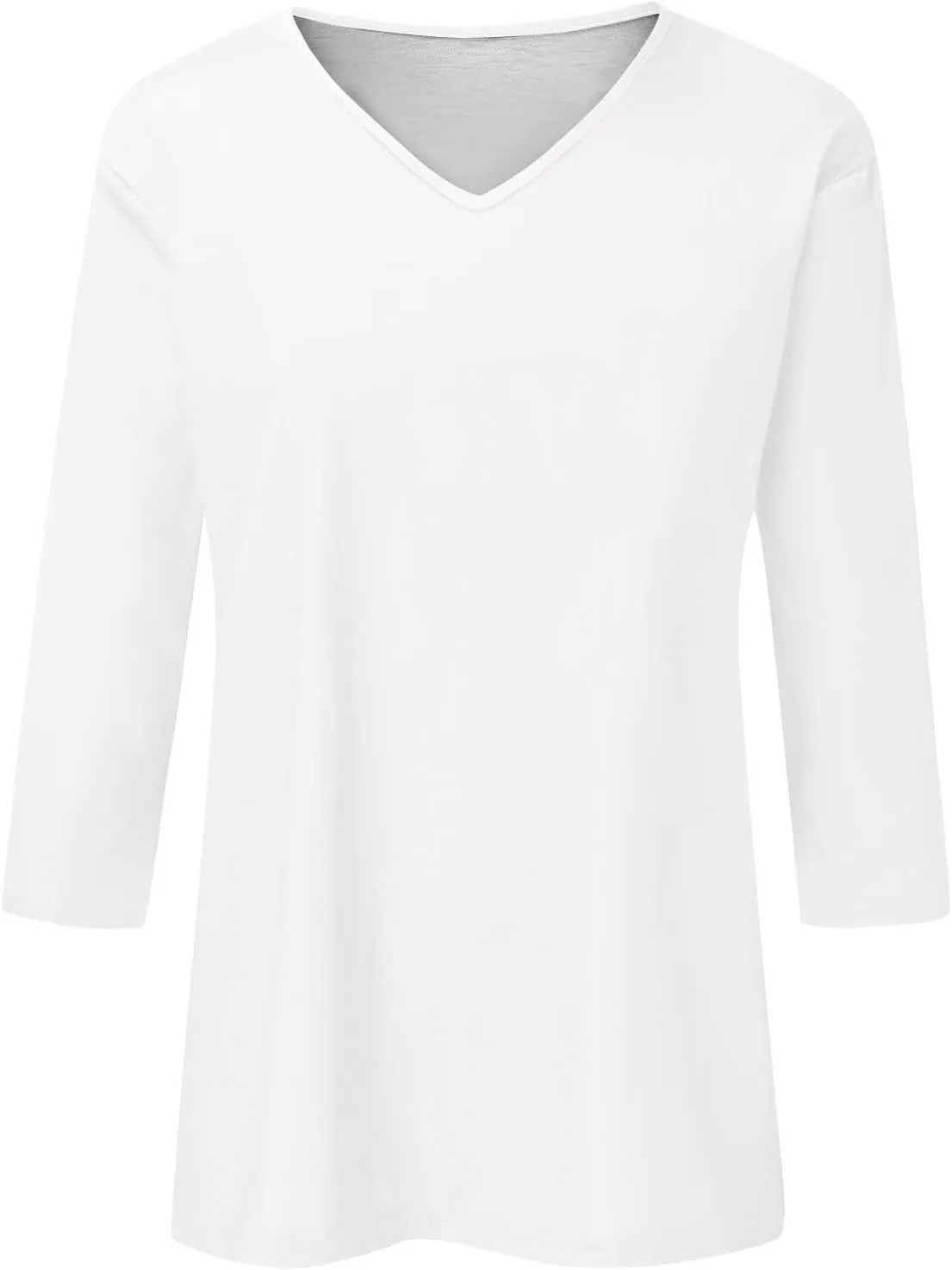 3/4 Sleeve Tops for Women,Casual Summer T Shirts Trendy V Neck Lightweight Soft Plain Tee Loose Fit Tunic Blouse