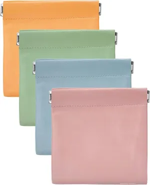 4 PCS Color Pocket Makeup Bag Set, Small Portable Cosmetic Bag for Purse, Compact Cosmetic Organizer Mini Travel Kit Storage Pouch for Women