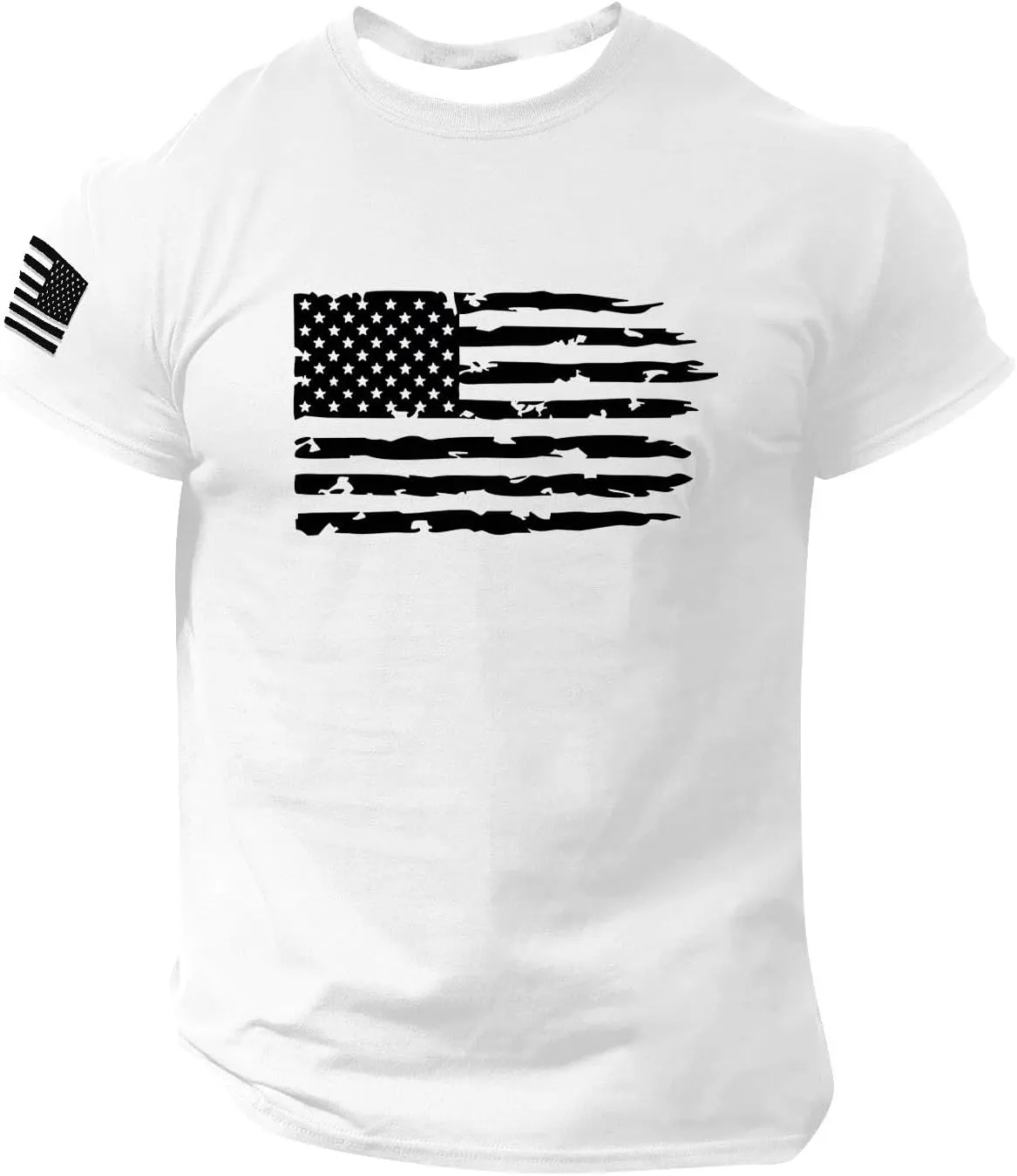 4th of July Shirt for Men Summer American Flag Graphic Printed Crew Neck Short Sleeve Tee Fitted Workout Going Out Top