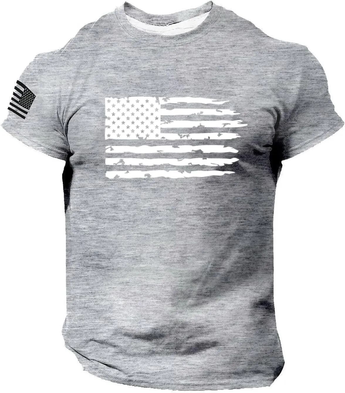 4th of July Shirt for Men Summer American Flag Graphic Printed Crew Neck Short Sleeve Tee Fitted Workout Going Out Top