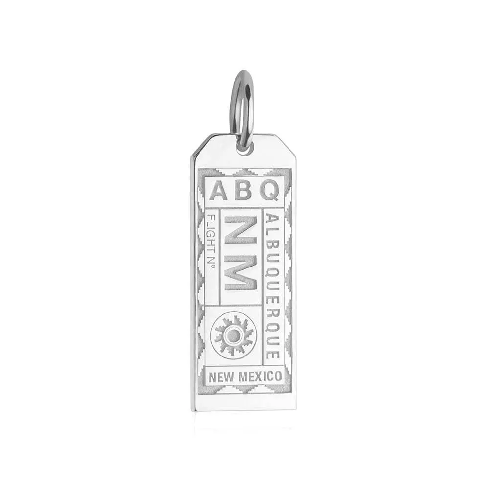 Albuquerque New Mexico USA ABQ Luggage Tag Charm Silver
