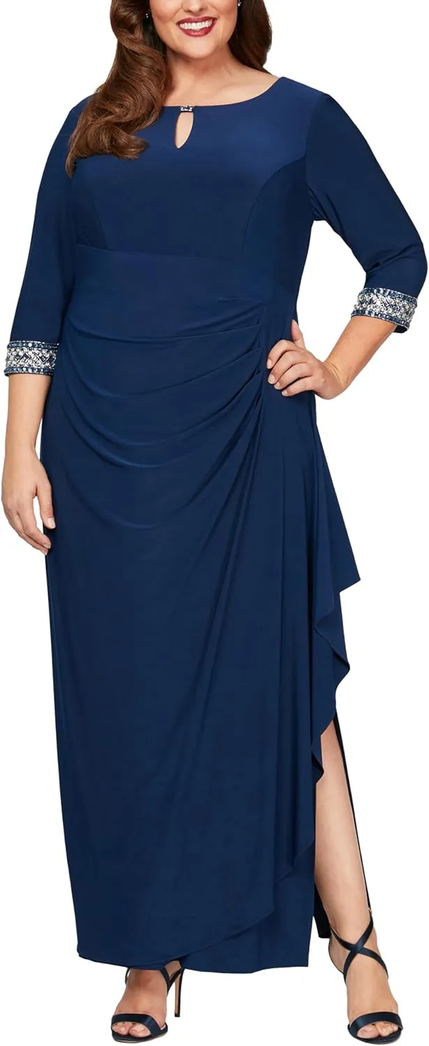 Alex Evenings Women's Dress with Keyhole Cutout (Petite and Regular)