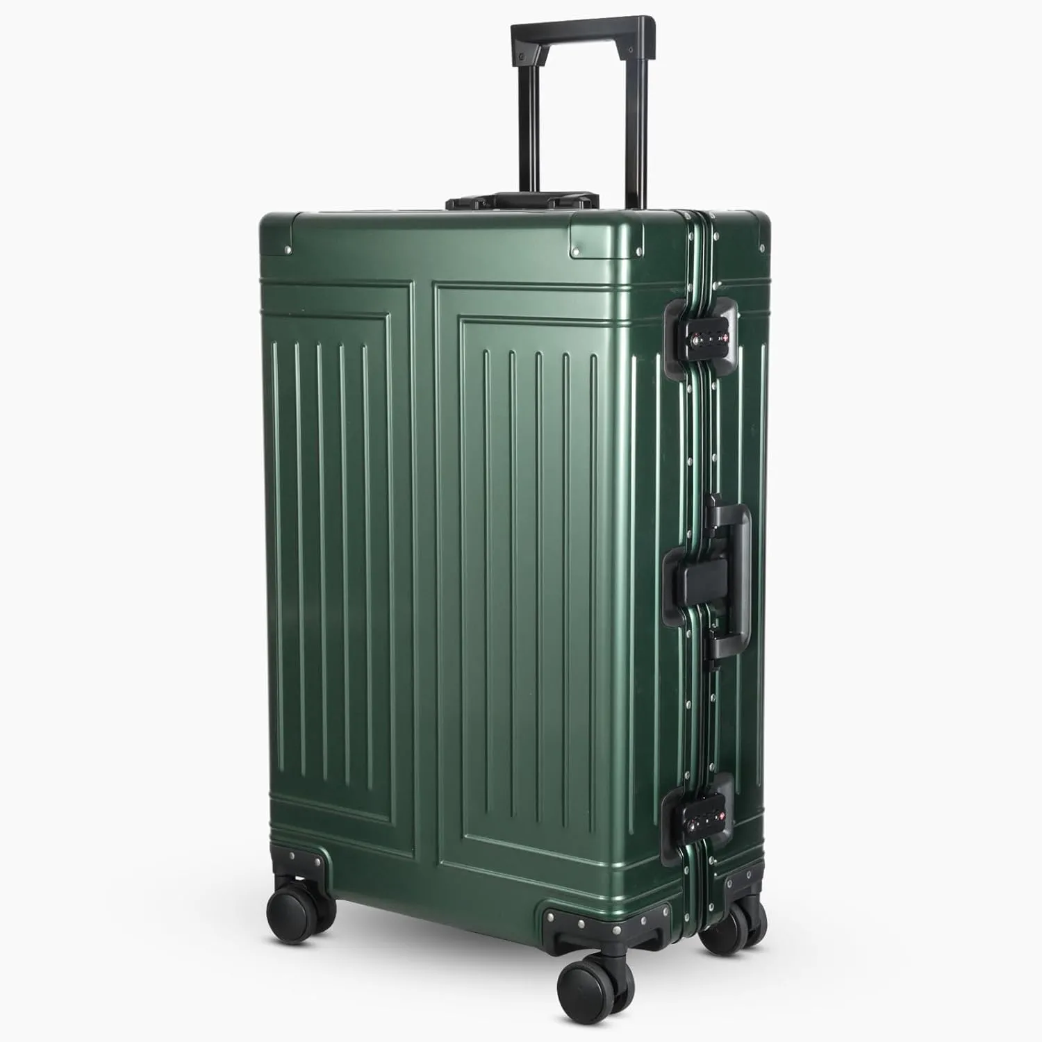 All-Aluminum-Magnesium Trolley Case,Hardside Carry-on Suitcase,Zip-free cabin Luggage,Suitcase with Spinner Wheels built-in TSA lock, Medium size luggage (Grey, 20-Inch)