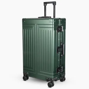 All-Aluminum-Magnesium Trolley Case,Hardside Carry-on Suitcase,Zip-free cabin Luggage,Suitcase with Spinner Wheels built-in TSA lock, Medium size luggage (Grey, 20-Inch)