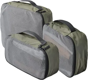 ALPAKA Packing Cube Collection - Small, Medium, and Large Packing Cubes for Travel - Green Weatherproof Fabric Protects Clothes, Shoes, and Gear