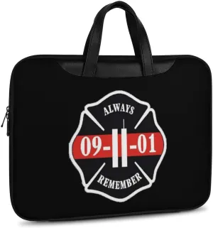 Always Remember 911 Leather Bag Laptop Case Slim Water Resistant Computer Bags with Handle Briefcase for Work