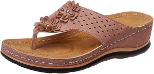 AMDBEL Orthopedic Sandals for Women Arch Support, Women's Orthotic Flip Flops Comfortable Walking Orthopedic Thong Sandals