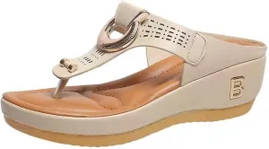 AMDBEL Orthopedic Sandals for Women,Arch Support Sandals for Women Dressy Summer Wide Width Clip Toe Wedge Sandals Shoes