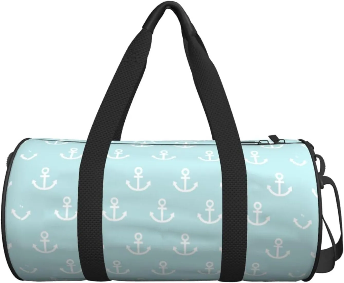 Anchors Blue Background Sports Gym Bag Travel Duffel Bag Shoes Compartment For Men Women Foldable Lightweight Yoga Gym Sports Bag