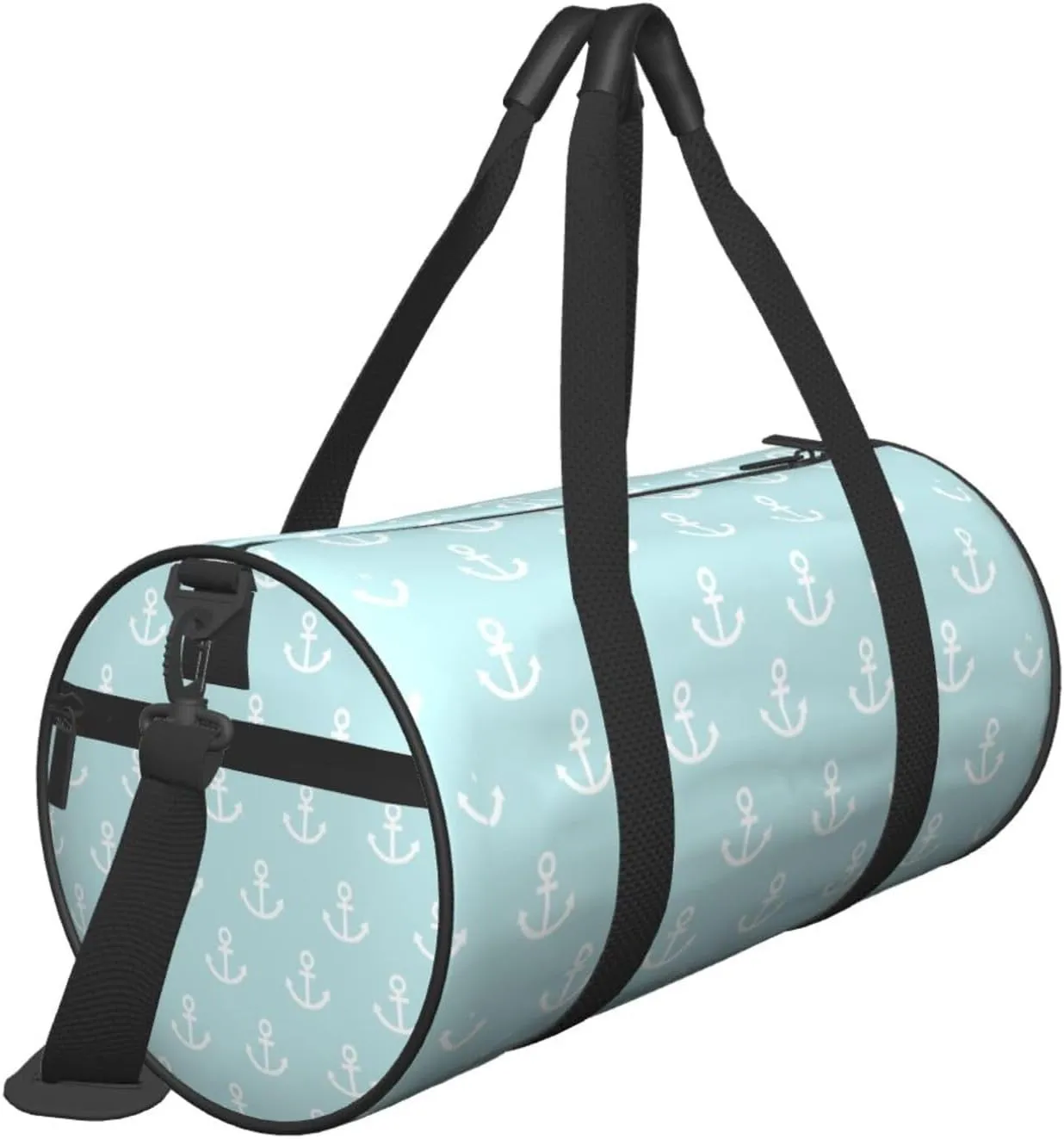 Anchors Blue Background Sports Gym Bag Travel Duffel Bag Shoes Compartment For Men Women Foldable Lightweight Yoga Gym Sports Bag