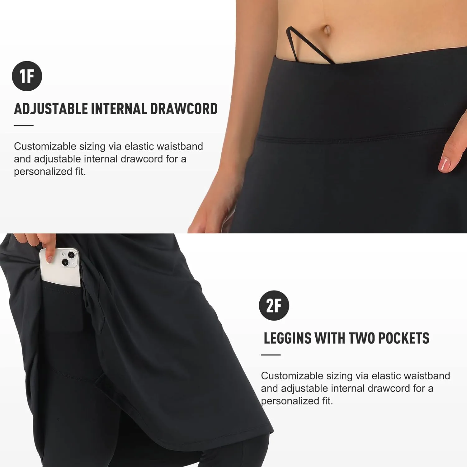 ANIVIVO Women Long Knee Length Skirted Leggings, Capris Leggings with Skirts High Waist