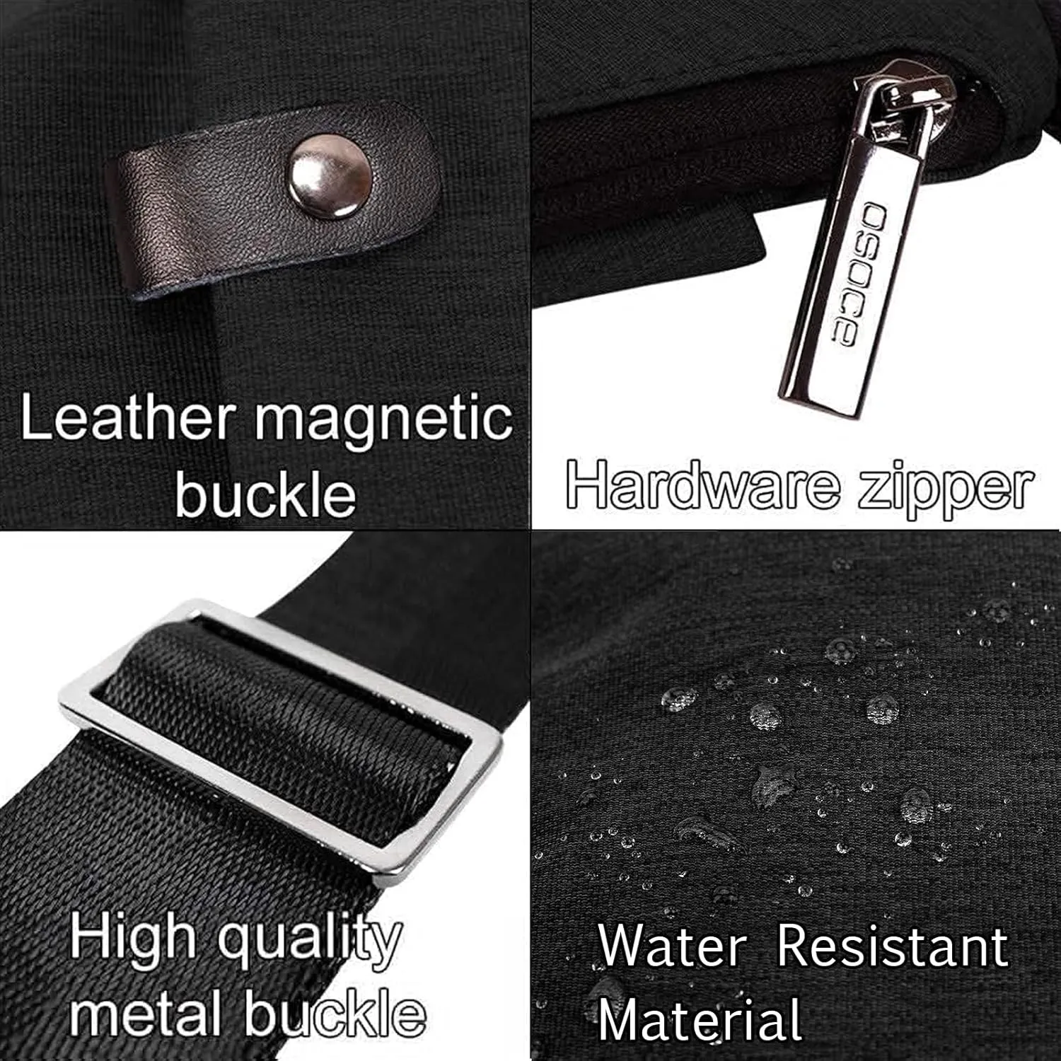 Anti Theft Crossbody Bags for Women and Men, Sling Bag for Women and Men, Waterproof Wander Bag for Sports, Hiking, Travel  1.0S Black