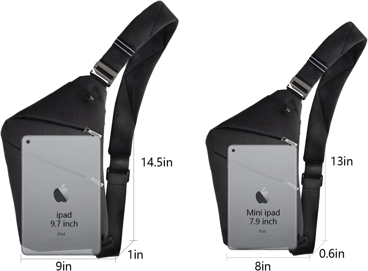 Anti Theft Crossbody Bags Sling Bag for Women Men Waterproof Wander Bag for Sports and Travel. (1-BLACK, Small)