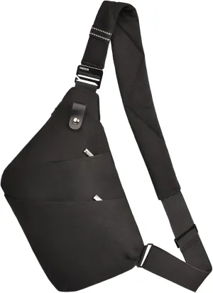 Anti Theft Crossbody Bags Sling Bag for Women Men Waterproof Wander Bag for Sports and Travel. (1-BLACK, Small)