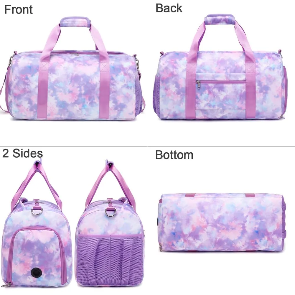 Ballet Dance Bag for Girls Princess Sports Duffle Bags Overnight Travel Duffel for Girl Gym Bag with Shoes Compartment Water Resistant