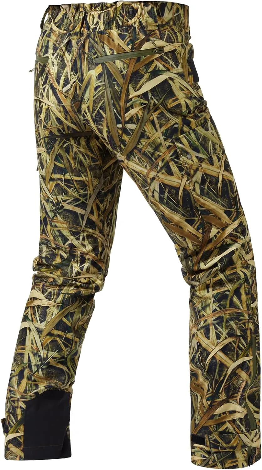 BASSDASH Walker Mens Waterproof Breathable Hunting Pants with Silent Outer Fabric for Fishing Turkey Upland