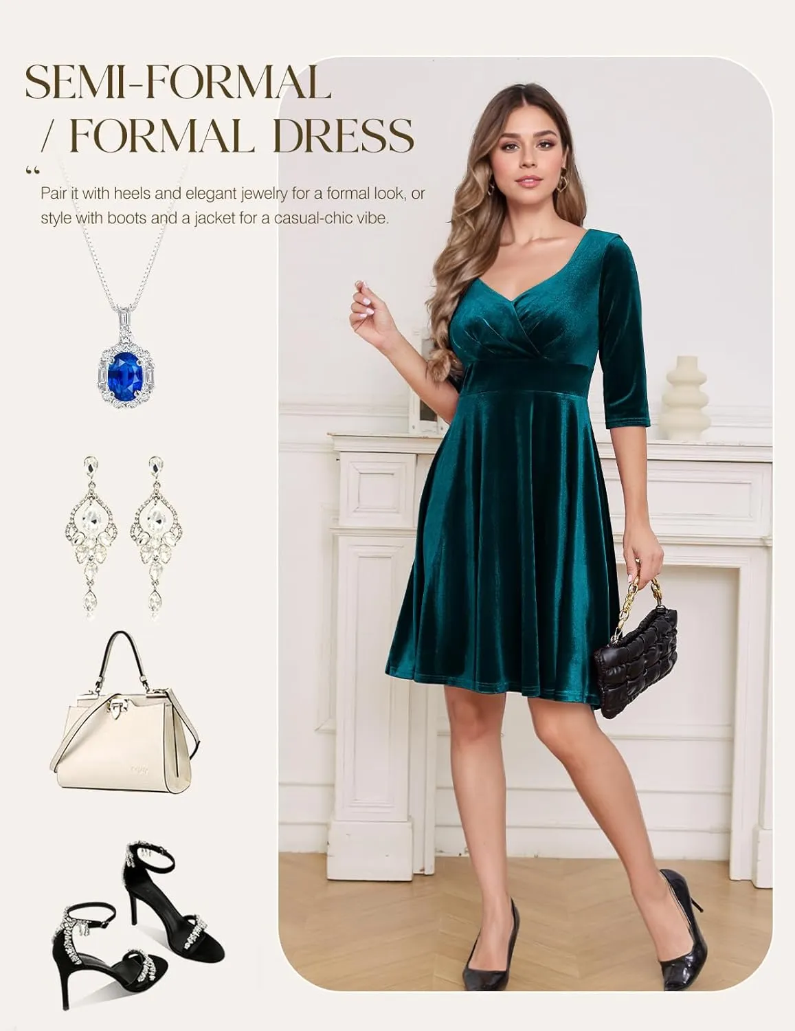 Bbonlinedress Women Vintage Cocktail Dress 1950s Formal Wedding Party 50s 60s Retro Rockabilly Swing Dress