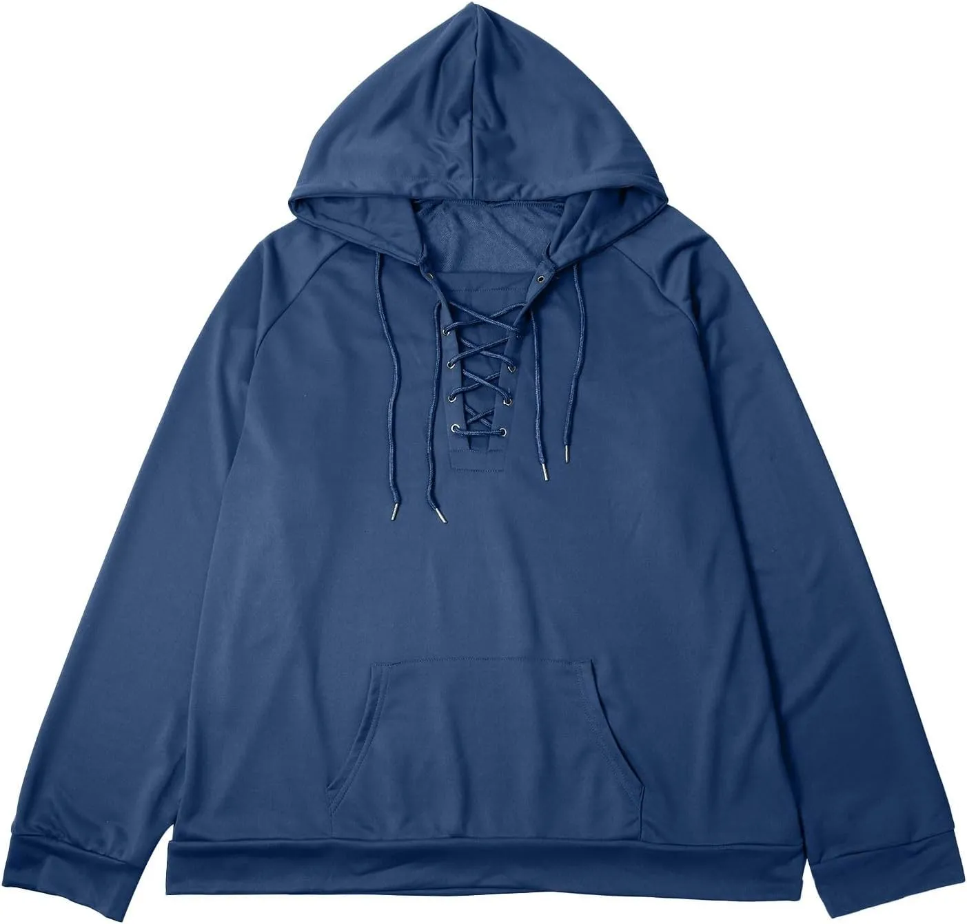 Big And Tall Men's Blue Cotton/Polyester Classic Hooded Sweatshirt