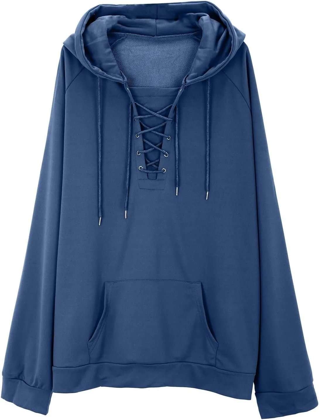 Big And Tall Men's Blue Cotton/Polyester Classic Hooded Sweatshirt