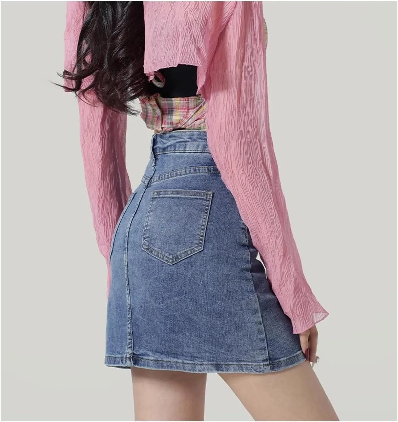 Bloomy Skorts, Bloomy Jean Skort, High Waisted Side Split Mini Casual Skirts, Jean Shorts for Womens
