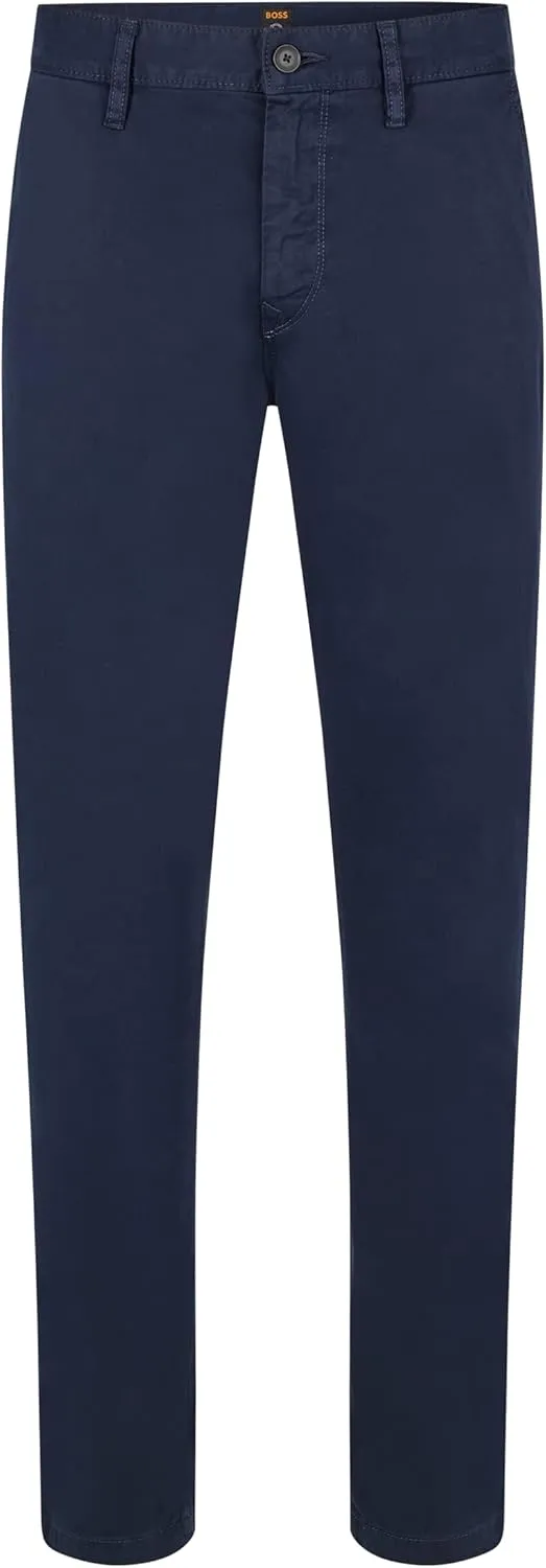 BOSS Men's Tapered Fit Cotton Blend Trousers