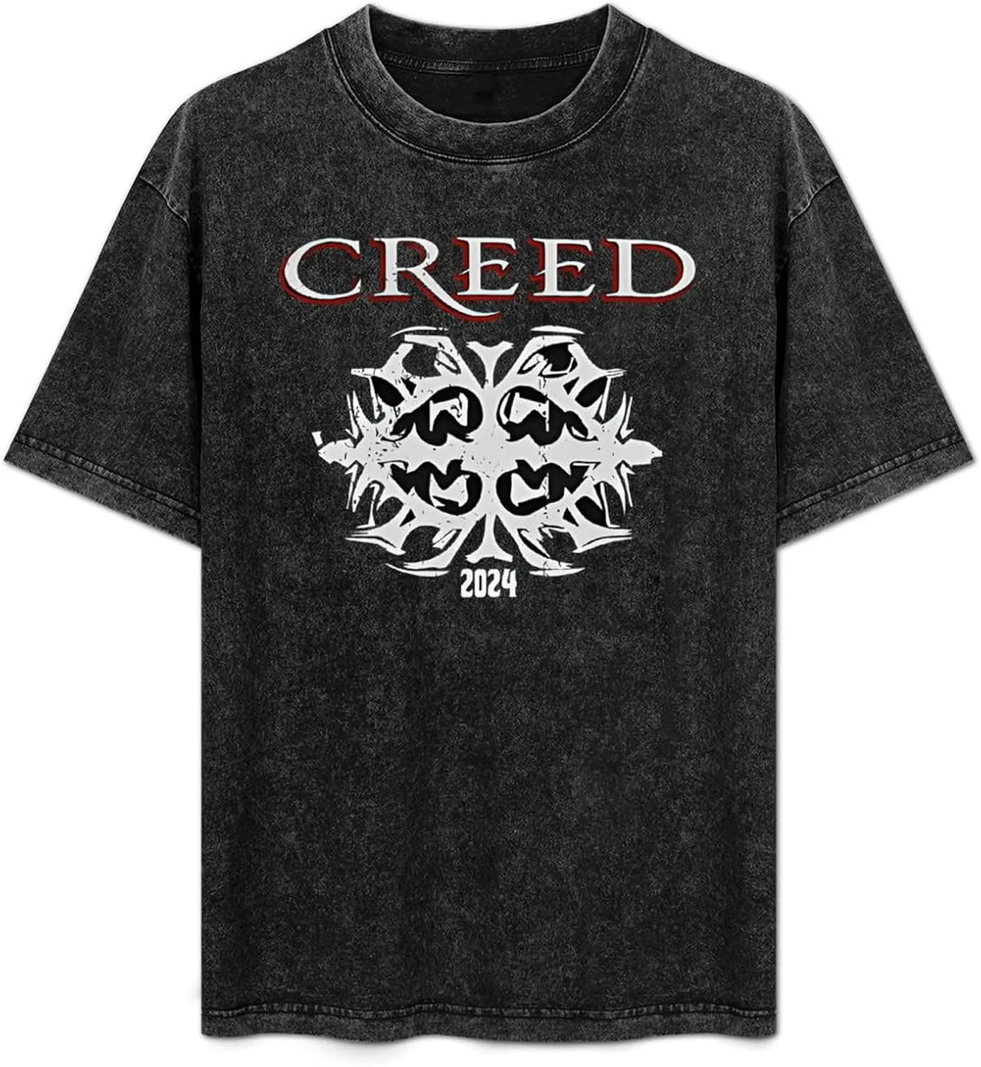 Breathable Retro Oversized Cotton T-Shirts Trendy Distressed Crew Neck Tops