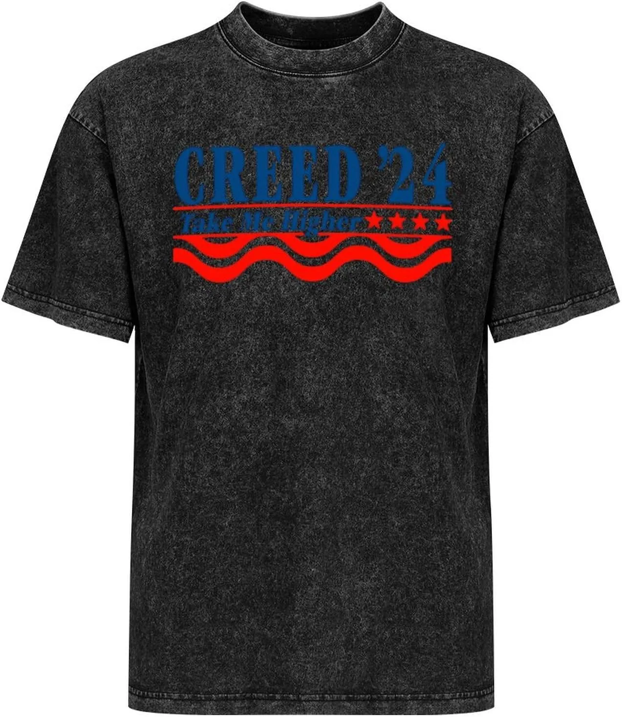 Breathable Retro Oversized Cotton T-Shirts Trendy Distressed Crew Neck Tops