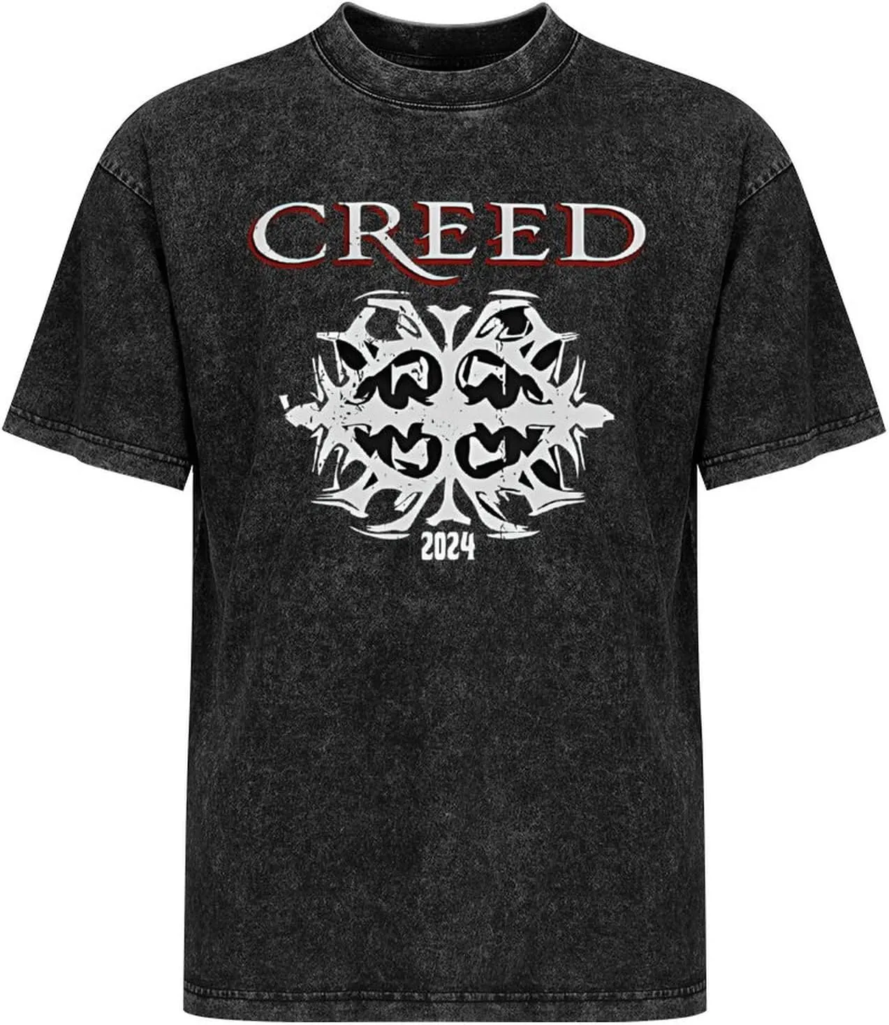 Breathable Retro Oversized Cotton T-Shirts Trendy Distressed Crew Neck Tops