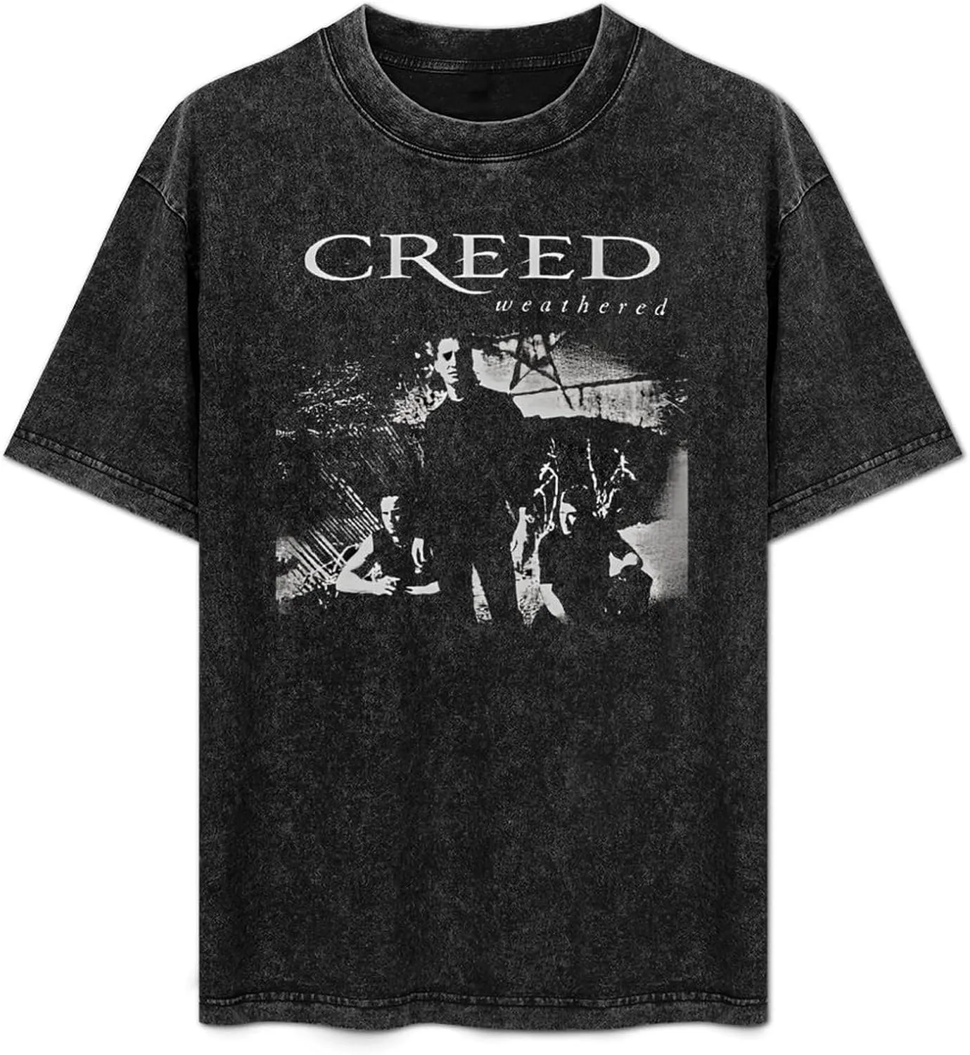 Breathable Retro Oversized Cotton T-Shirts Trendy Distressed Crew Neck Tops