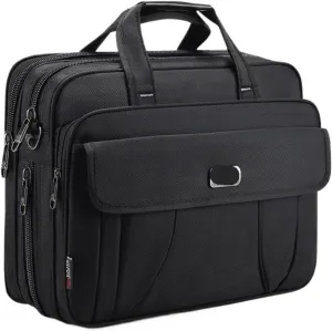 Briefcase Business Men's Briefcase Canvas Waterproof Large Capacity 15.6 Inch Laptop Bag Work Bag