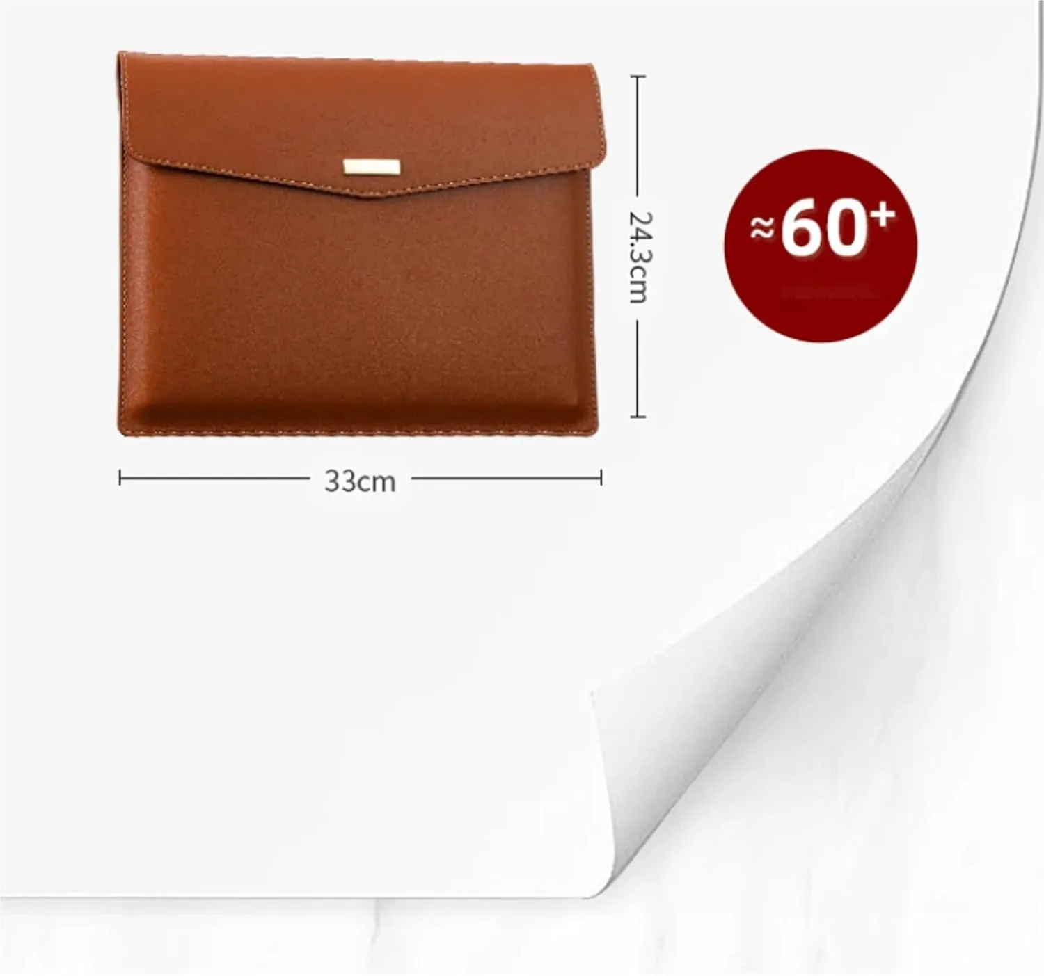 Briefcase Leather File Folder Large Capacity Document Bag Business Briefcase Magnetic Button Laptop Cases
