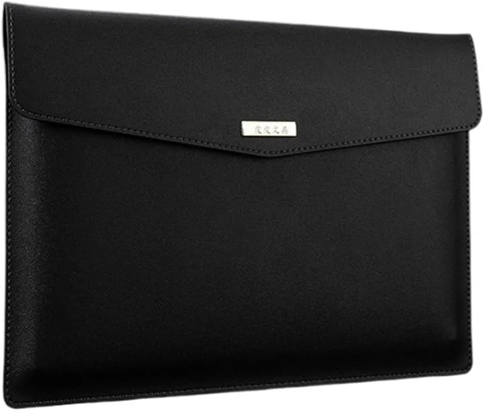 Briefcase Leather File Folder Large Capacity Document Bag Business Briefcase Magnetic Button Laptop Cases