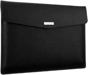 Briefcase Leather File Folder Large Capacity Document Bag Business Briefcase Magnetic Button Laptop Cases