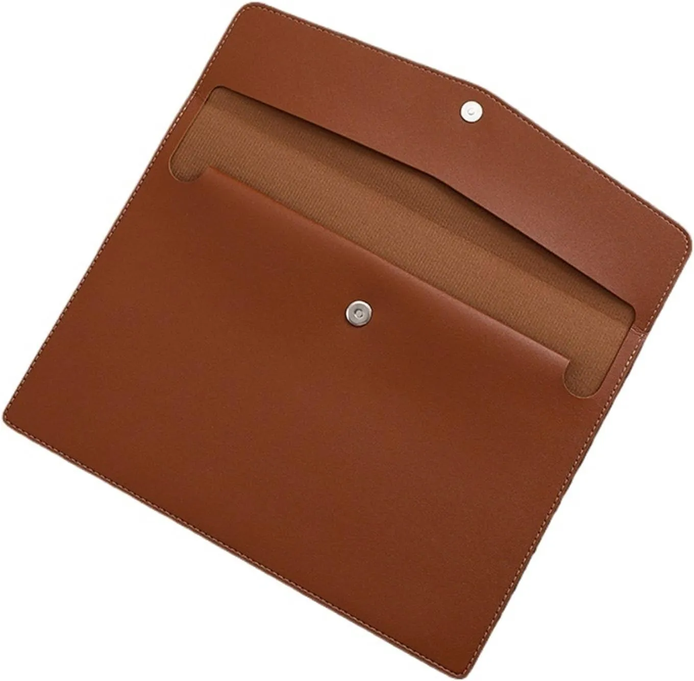 Briefcase Leather File Folder Large Capacity Document Bag Business Briefcase Magnetic Button Laptop Cases