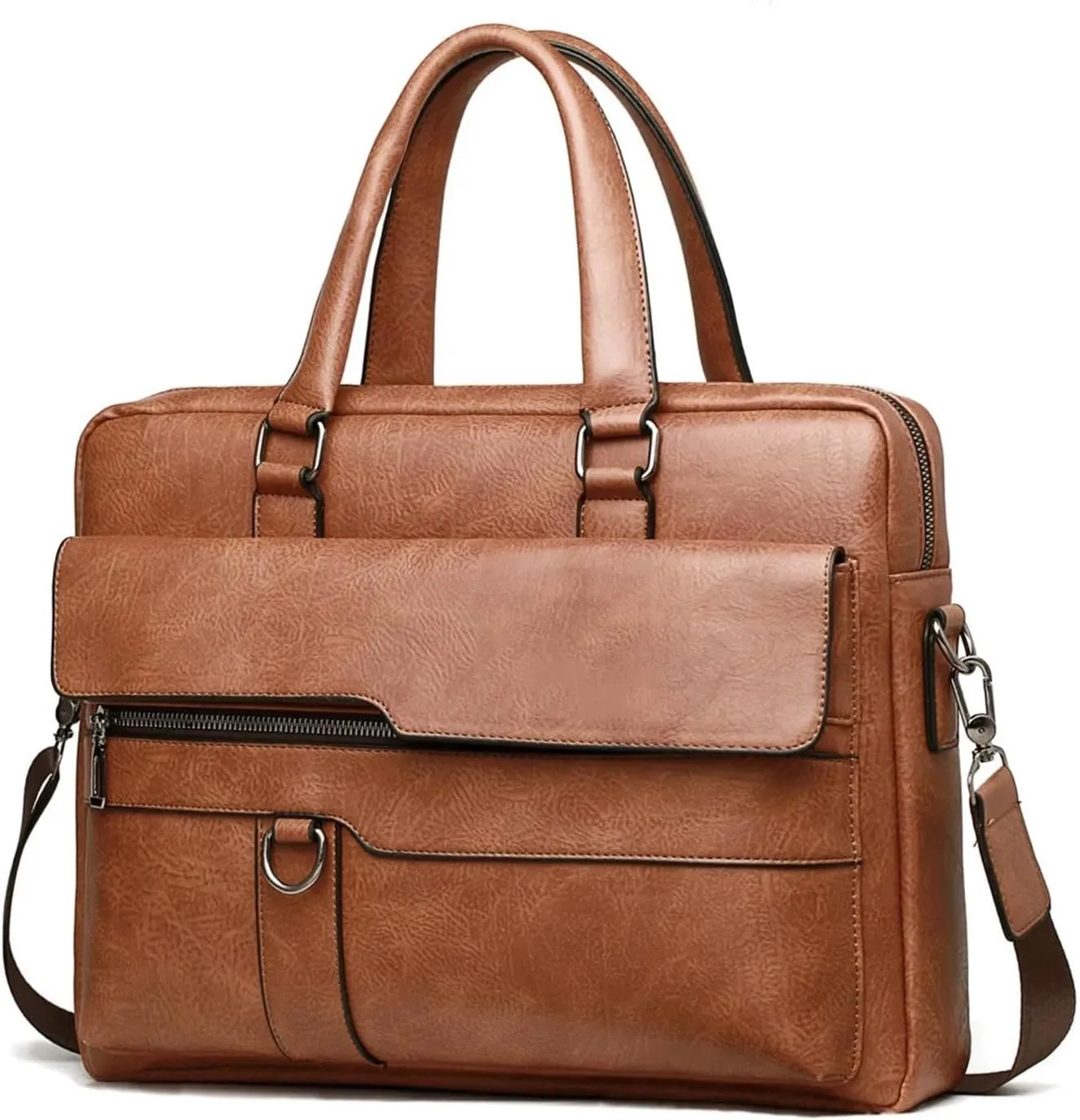 Briefcase Men Briefcase Bag Business PU Leather Shoulder Messenger Bags Office Handbag 14 Inch Laptop Bag