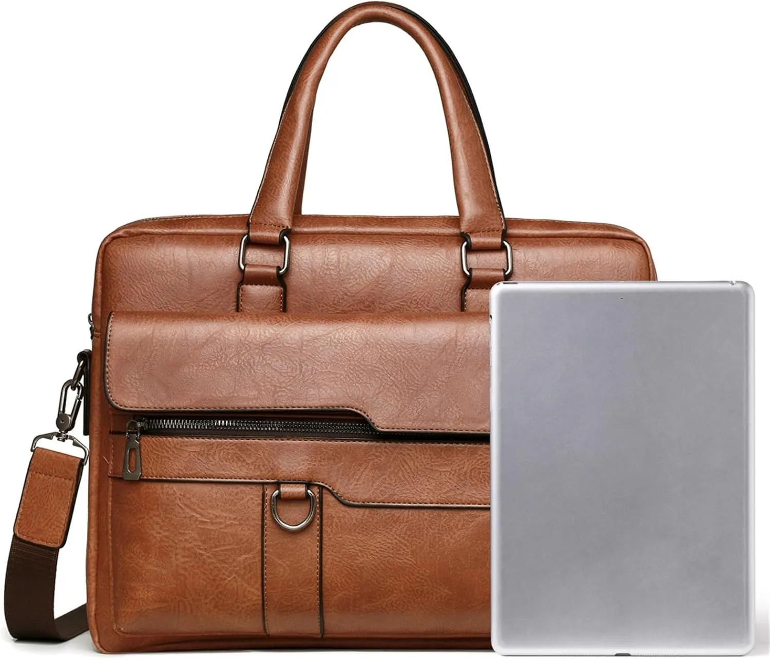 Briefcase Men Briefcase Bag Business PU Leather Shoulder Messenger Bags Office Handbag 14 Inch Laptop Bag