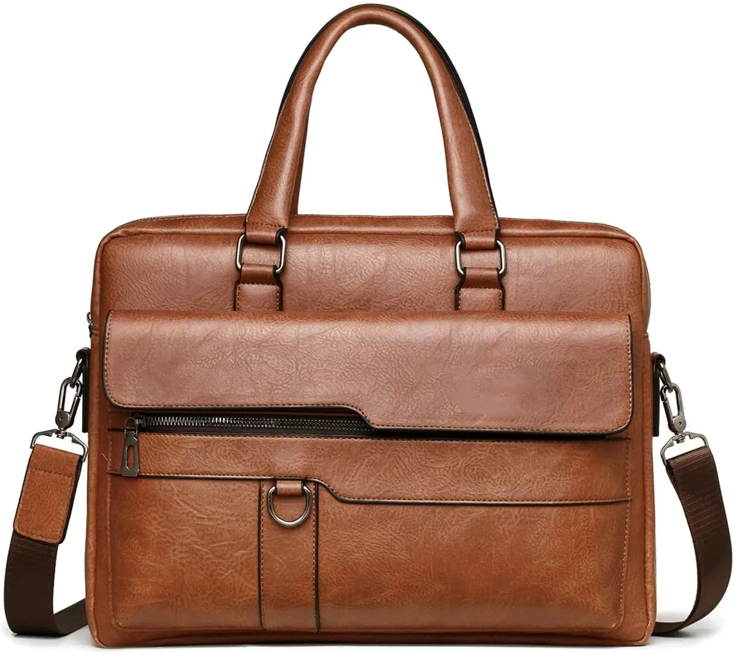 Briefcase Men Briefcase Bag Business PU Leather Shoulder Messenger Bags Office Handbag 14 Inch Laptop Bag