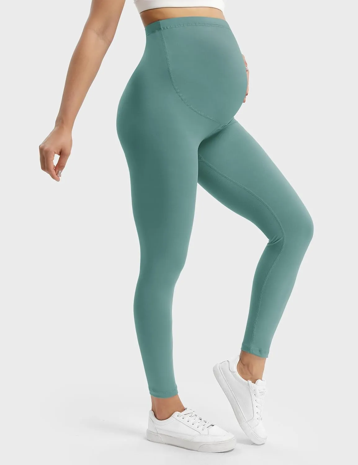 Buttergene Women's Maternity Leggings Over The Belly Maternity Workout Pants Pregnancy Yoga Leggings