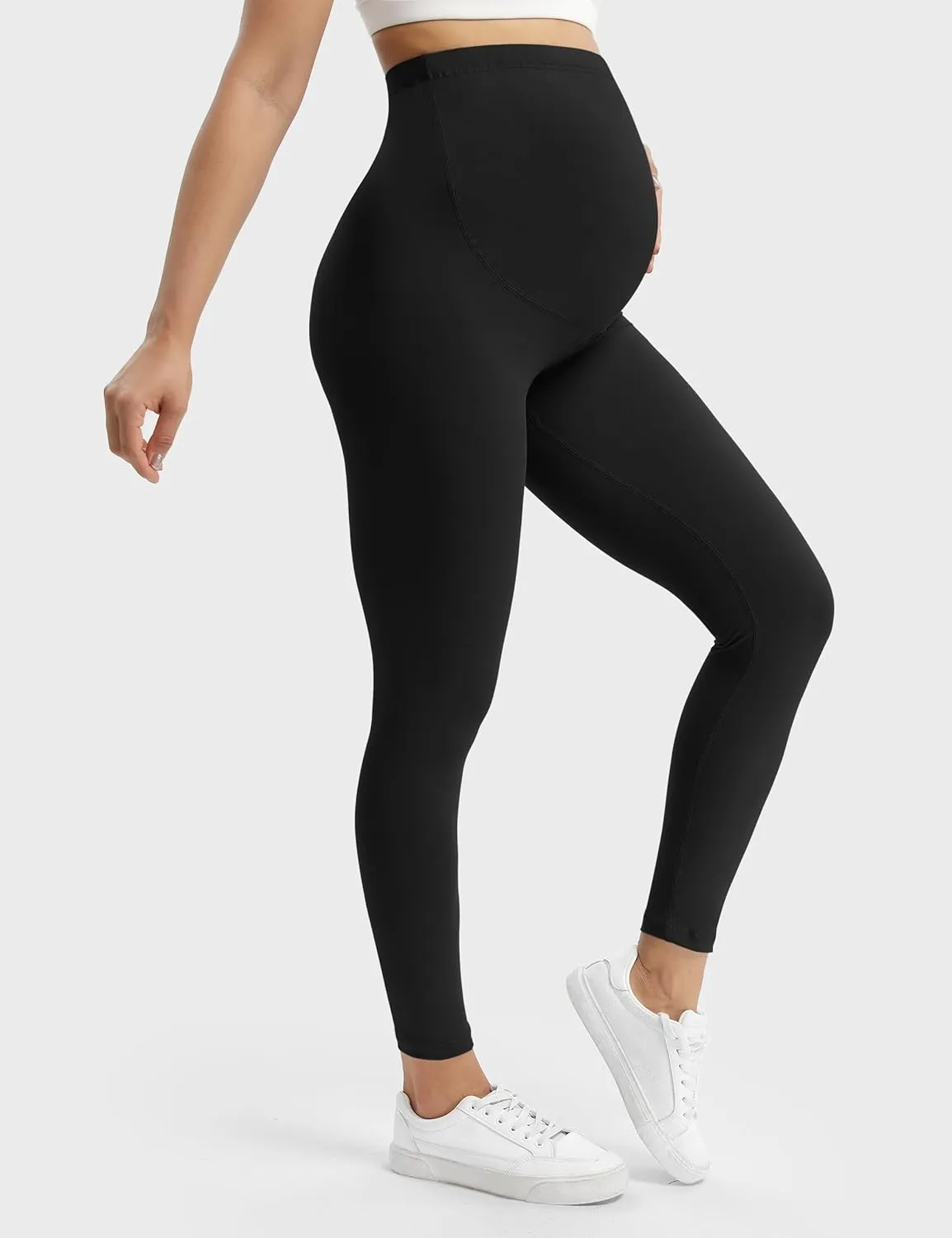 Buttergene Women's Maternity Leggings Over The Belly Maternity Workout Pants Pregnancy Yoga Leggings