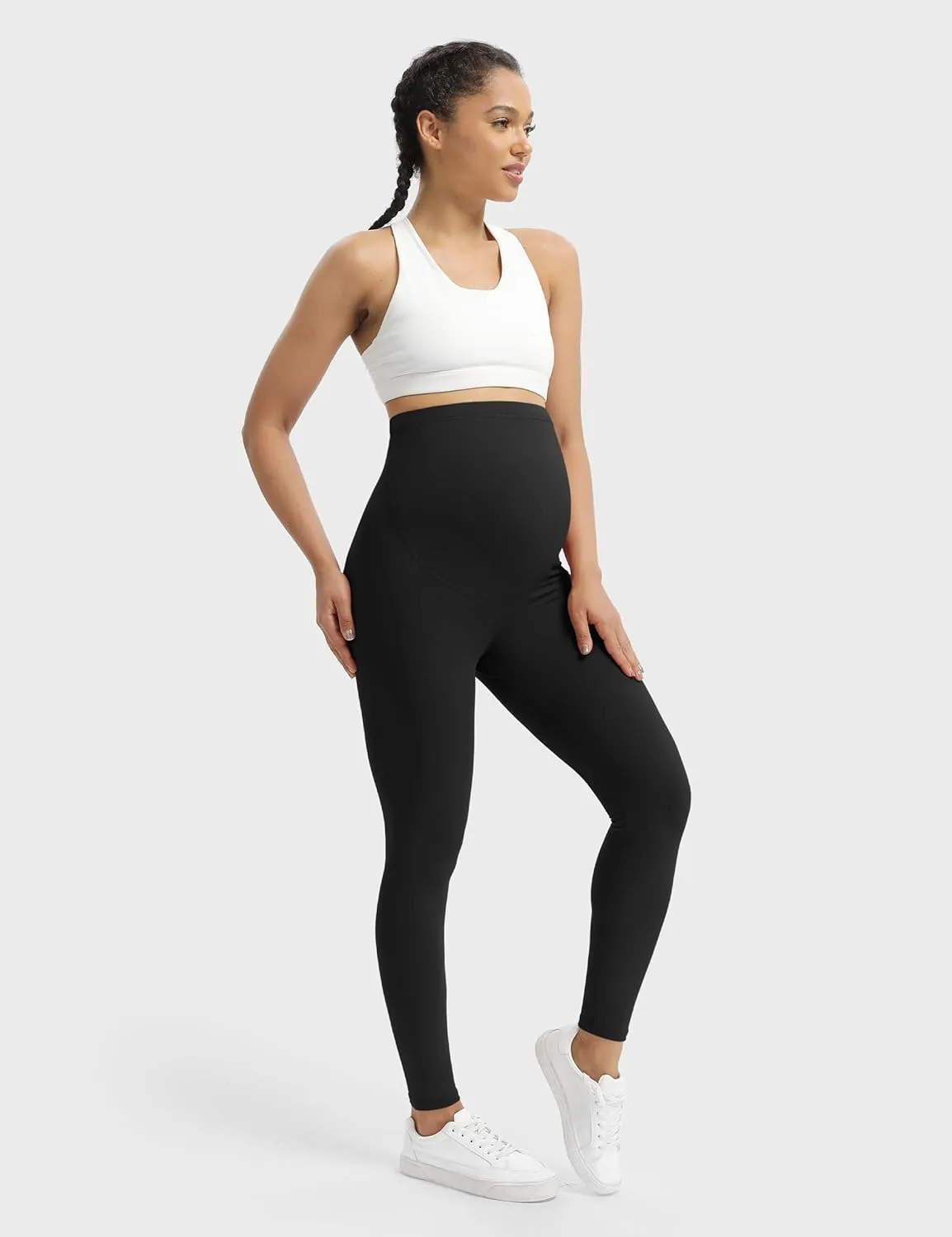 Buttergene Women's Maternity Leggings Over The Belly Maternity Workout Pants Pregnancy Yoga Leggings