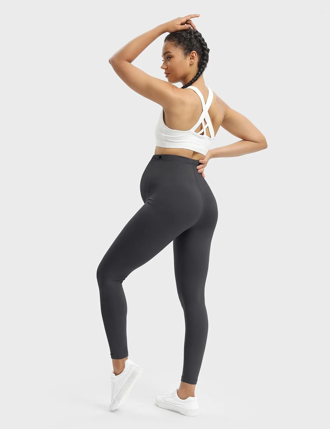 Buttergene Women's Maternity Leggings Over The Belly Maternity Workout Pants Pregnancy Yoga Leggings