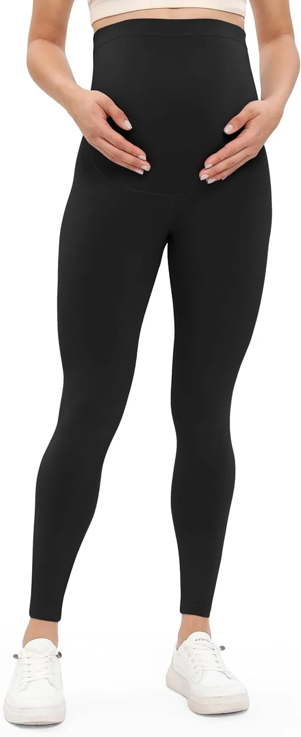 Buttergene Women's Maternity Leggings Over The Belly Maternity Workout Pants Pregnancy Yoga Leggings