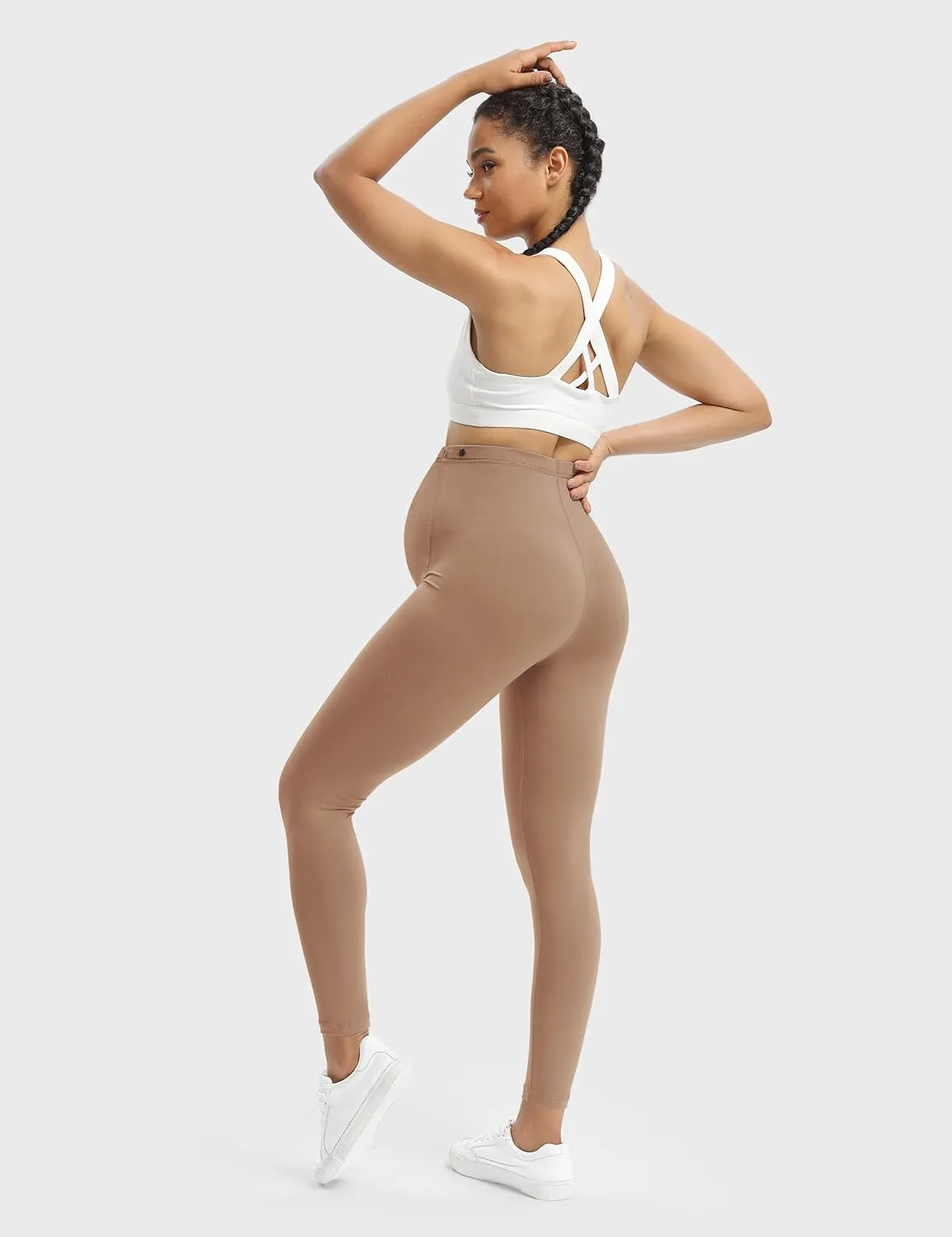 Buttergene Women's Maternity Leggings Over The Belly Maternity Workout Pants Pregnancy Yoga Leggings