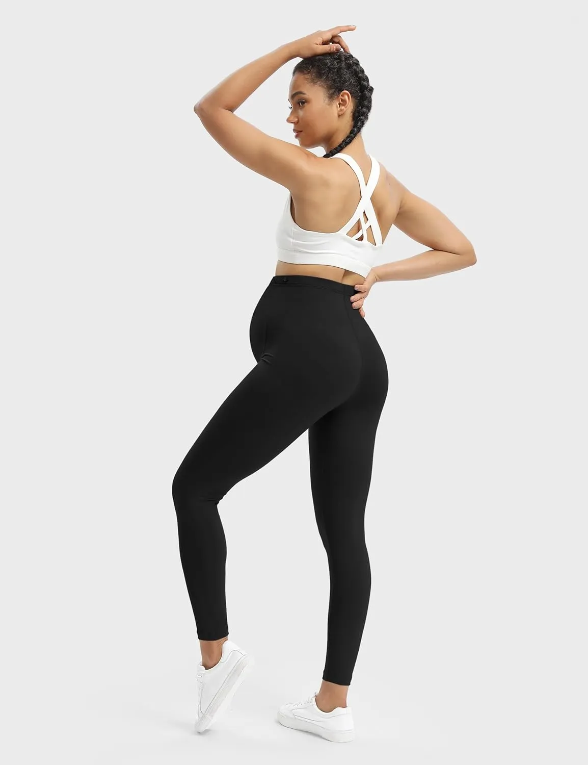 Buttergene Women's Maternity Leggings Over The Belly Maternity Workout Pants Pregnancy Yoga Leggings