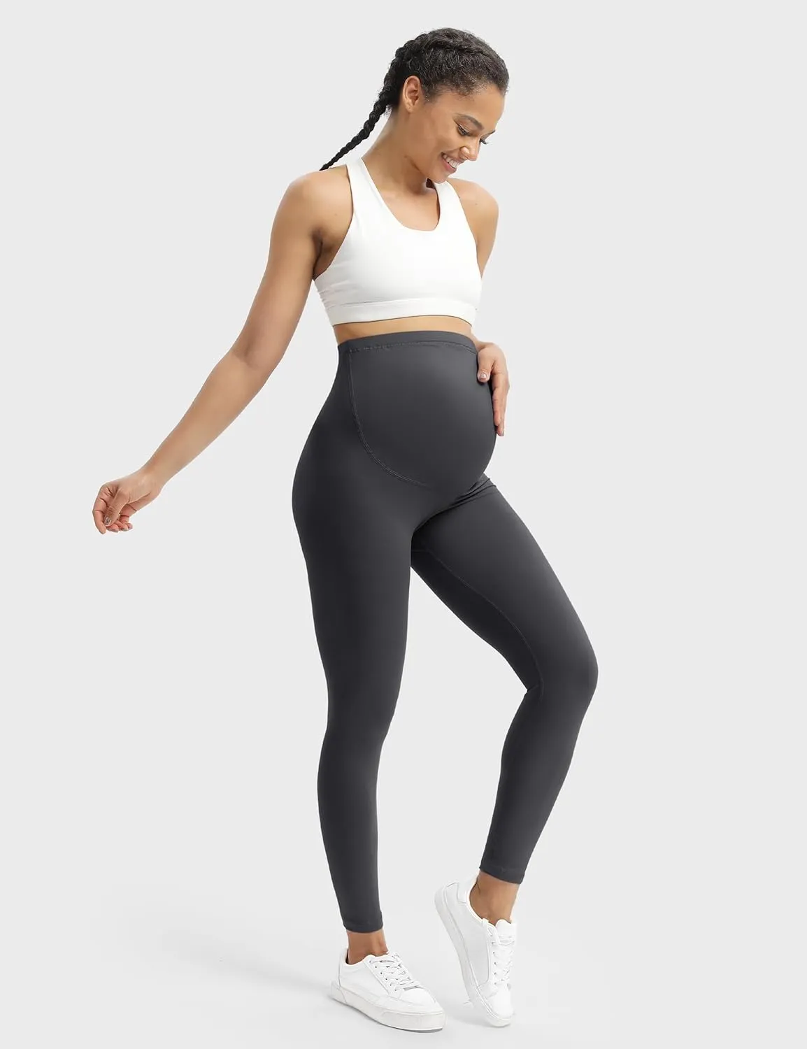 Buttergene Women's Maternity Leggings Over The Belly Maternity Workout Pants Pregnancy Yoga Leggings