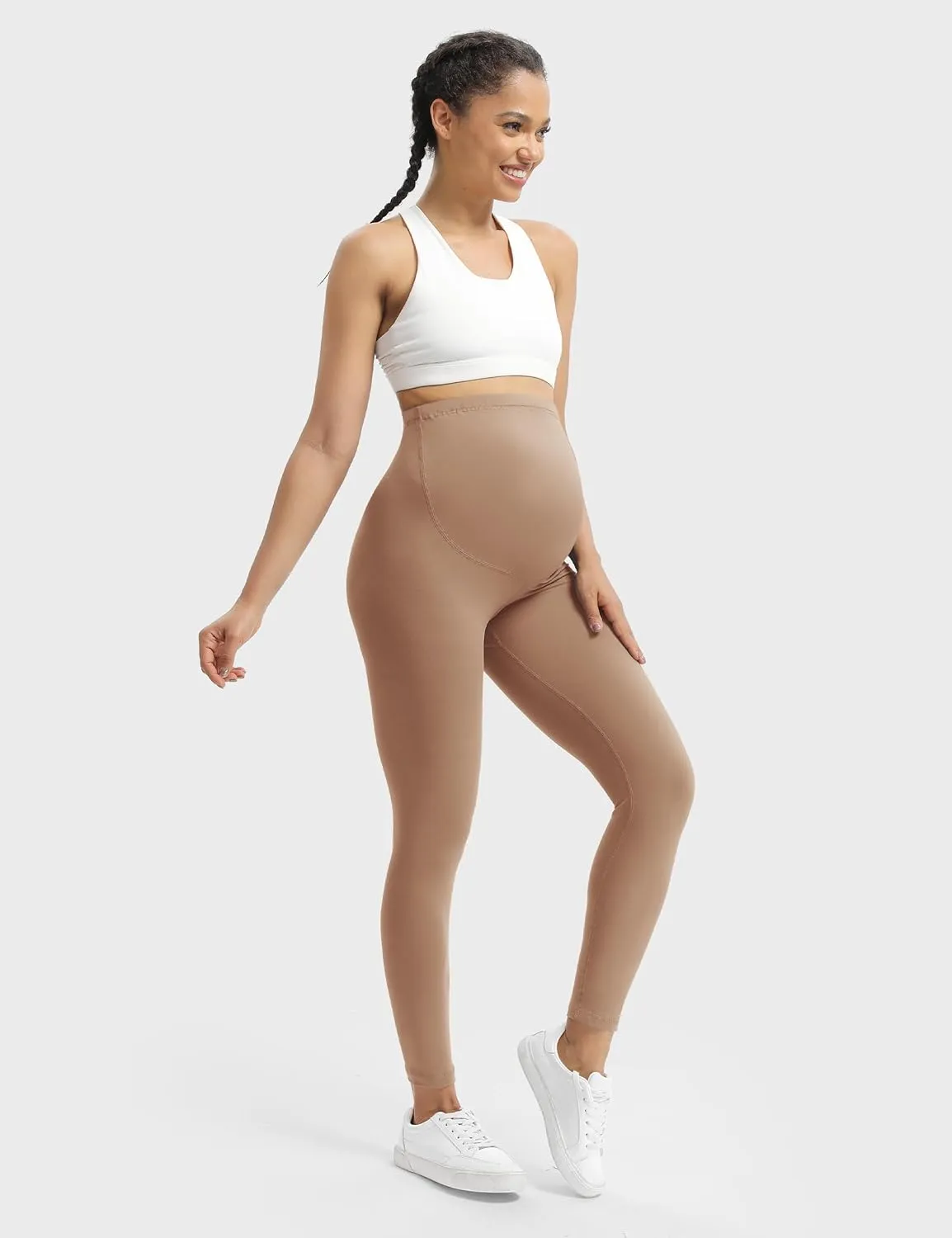 Buttergene Women's Maternity Leggings Over The Belly Maternity Workout Pants Pregnancy Yoga Leggings