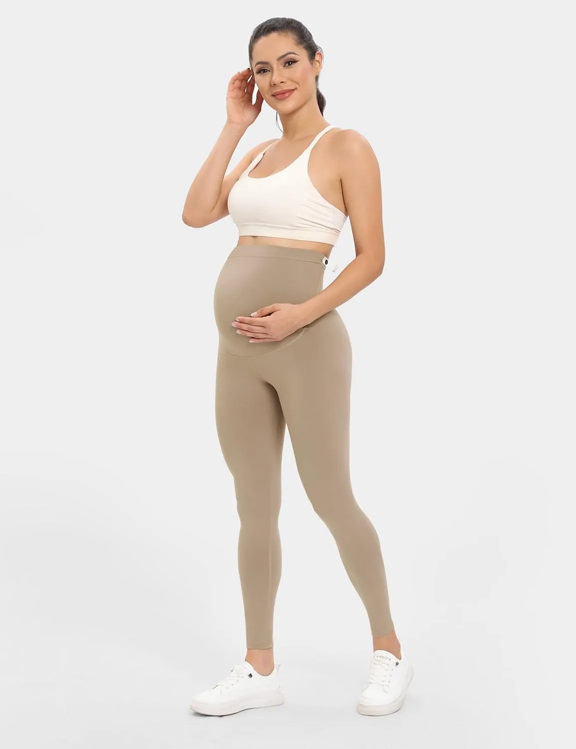Buttergene Women's Maternity Leggings over the Belly Maternity Yoga Pants Workout Pregnancy Leggings